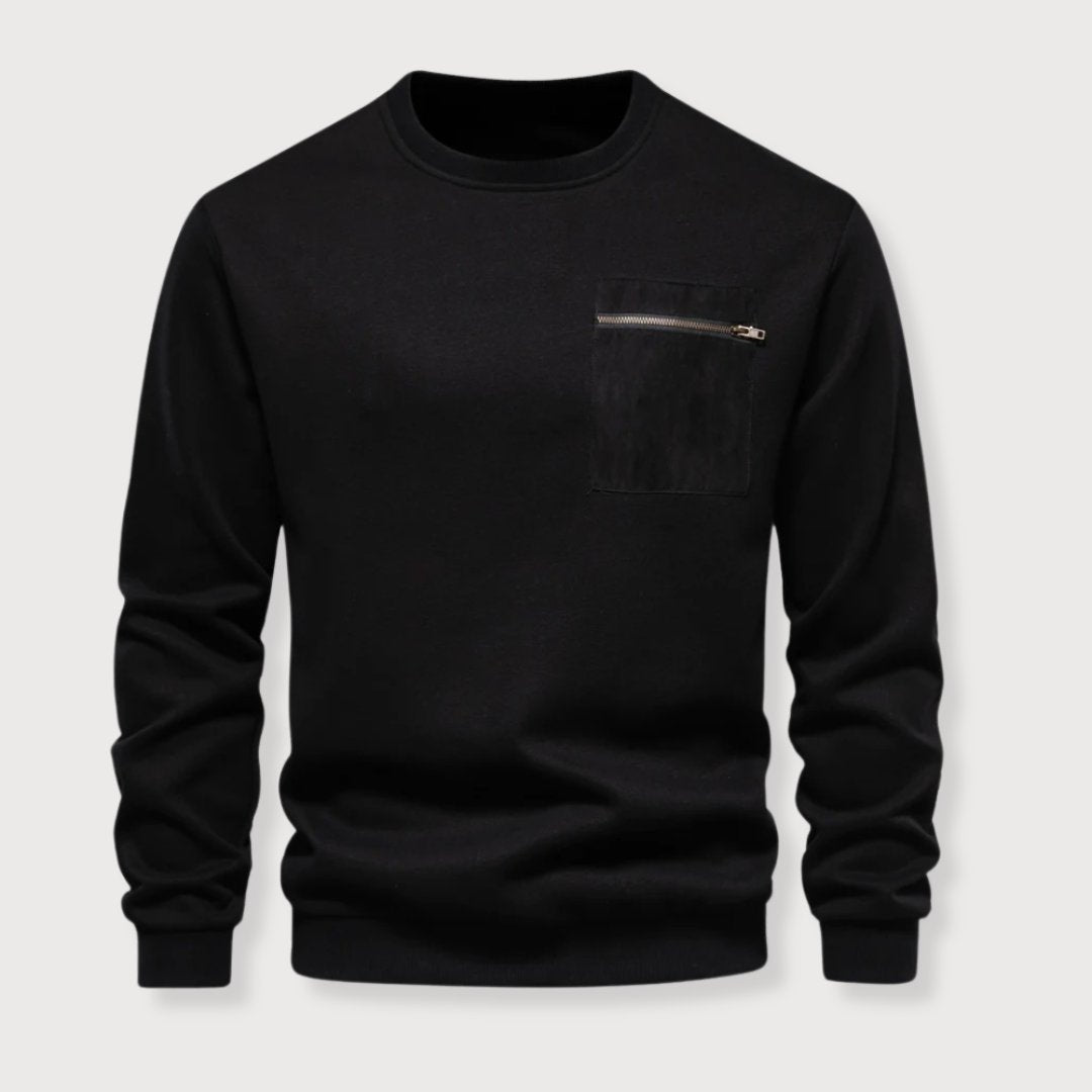 Casual Zip Sweater with Ribbed Bottom