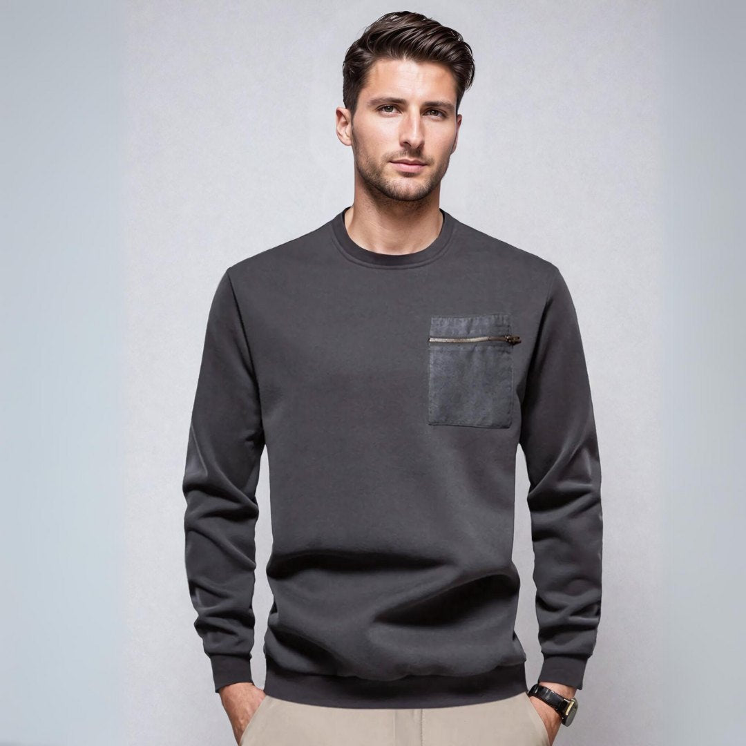 Casual Zip Sweater with Ribbed Bottom