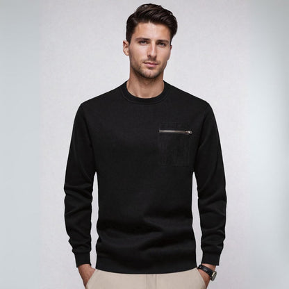 Casual Zip Sweater with Ribbed Bottom