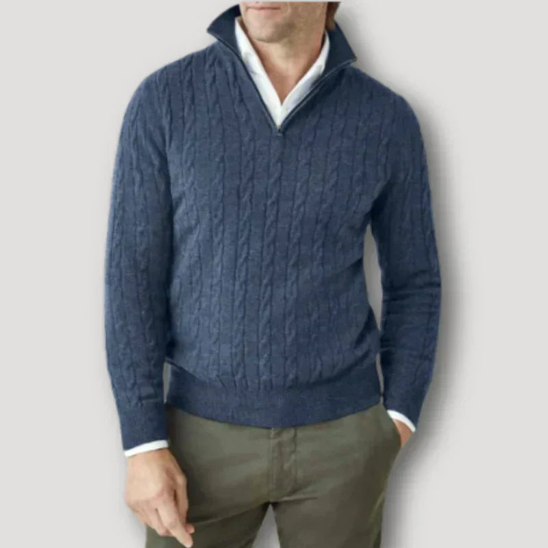 Luxury Men's Soft Wool Zip Sweater