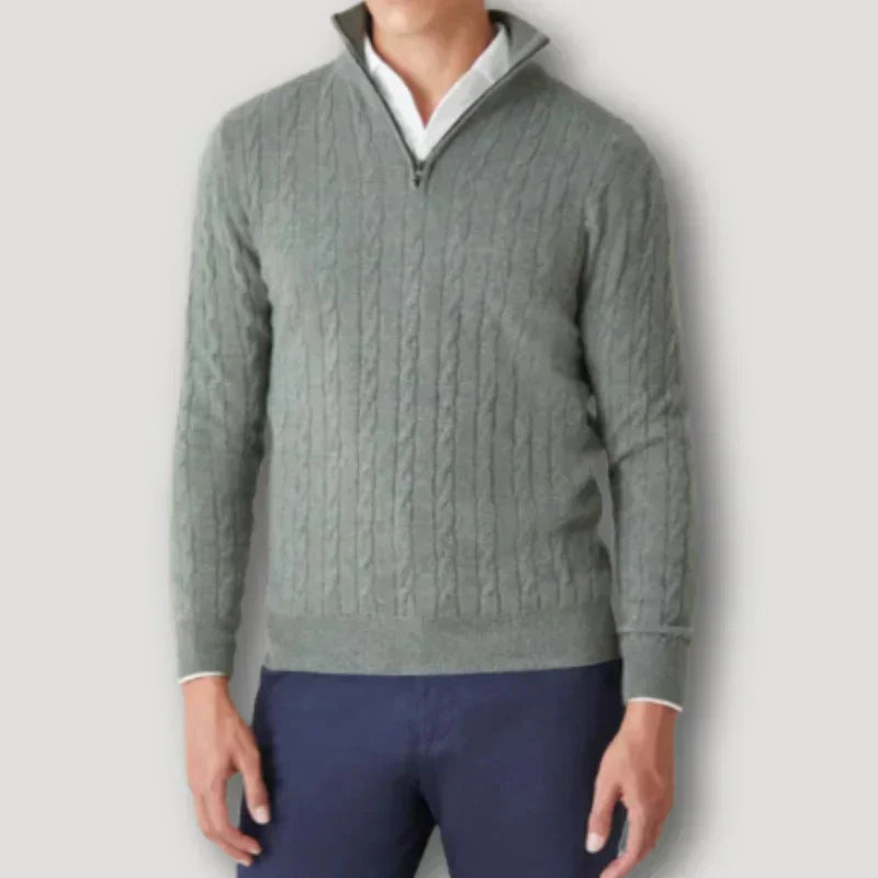 Luxury Men's Soft Wool Zip Sweater