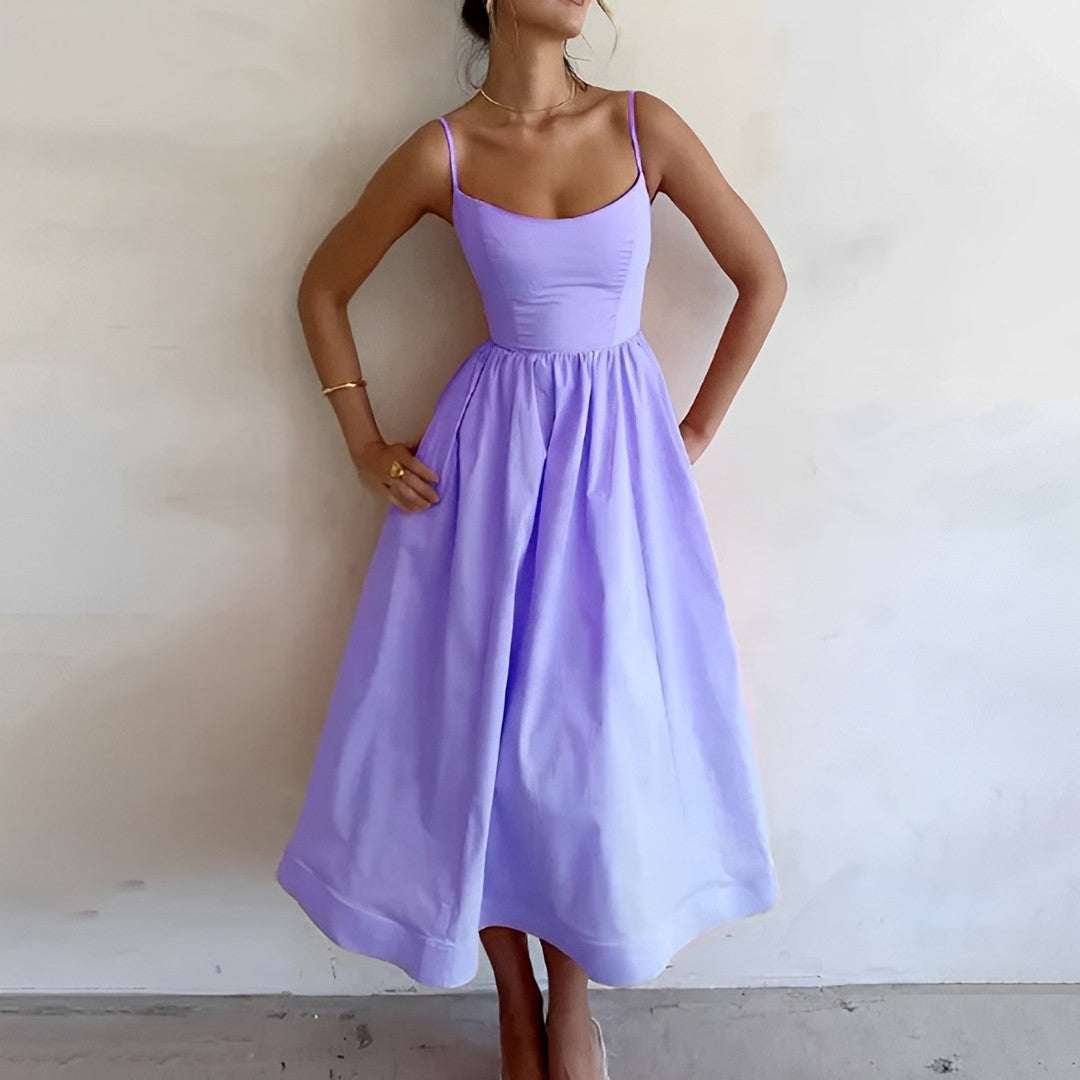Women's Elegant Lightweight Summer Dress with Thin Straps