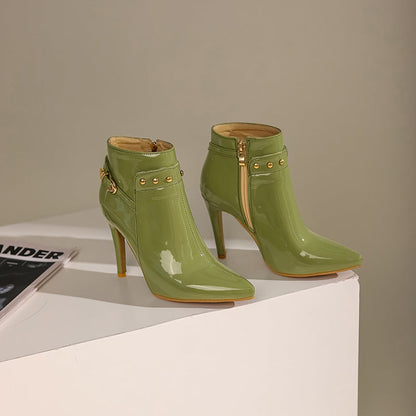 Black Genuine Leather Ankle Boots