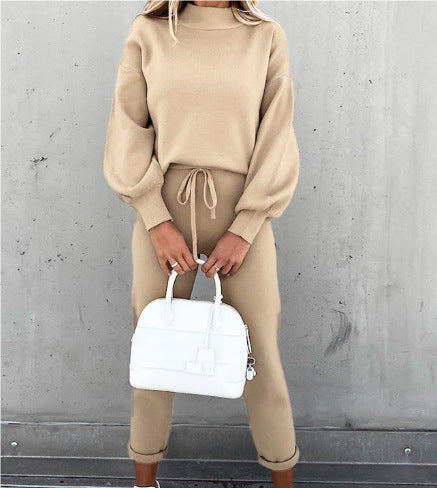 Qaria Loungewear Set | Women's Autumn Relaxed Knit Tracksuit