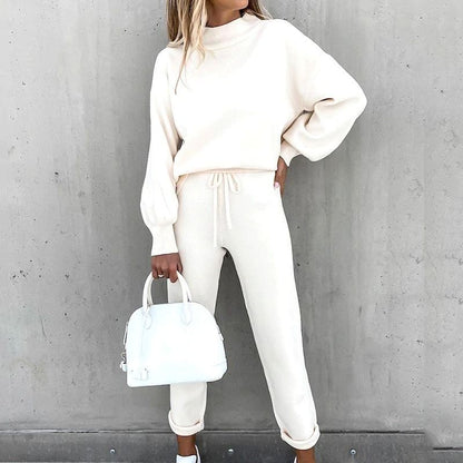 Qaria Loungewear Set | Women's Autumn Relaxed Knit Tracksuit