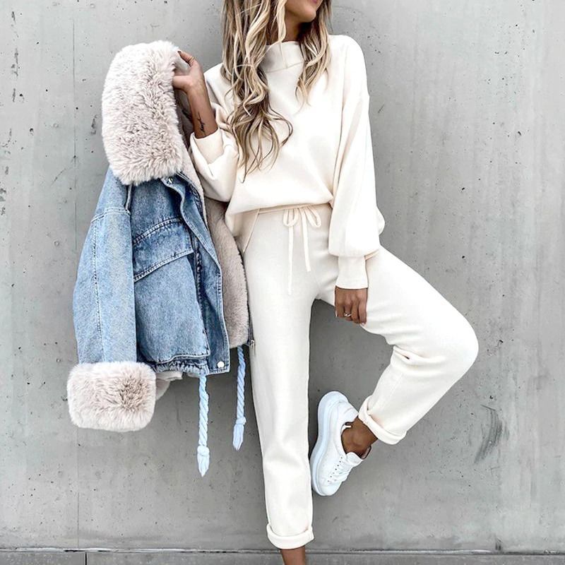 Cozy Women's Fall Knit Sweat Suit - OutfitLondon