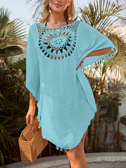 Qarina Cover Up | Delicate Floral Design Beach Dress