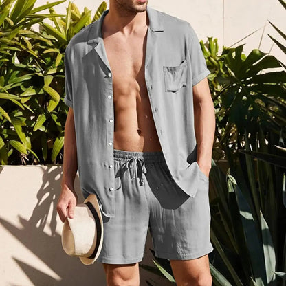 Casual Men's Short Sleeve Loungewear Set - OutfitLondon