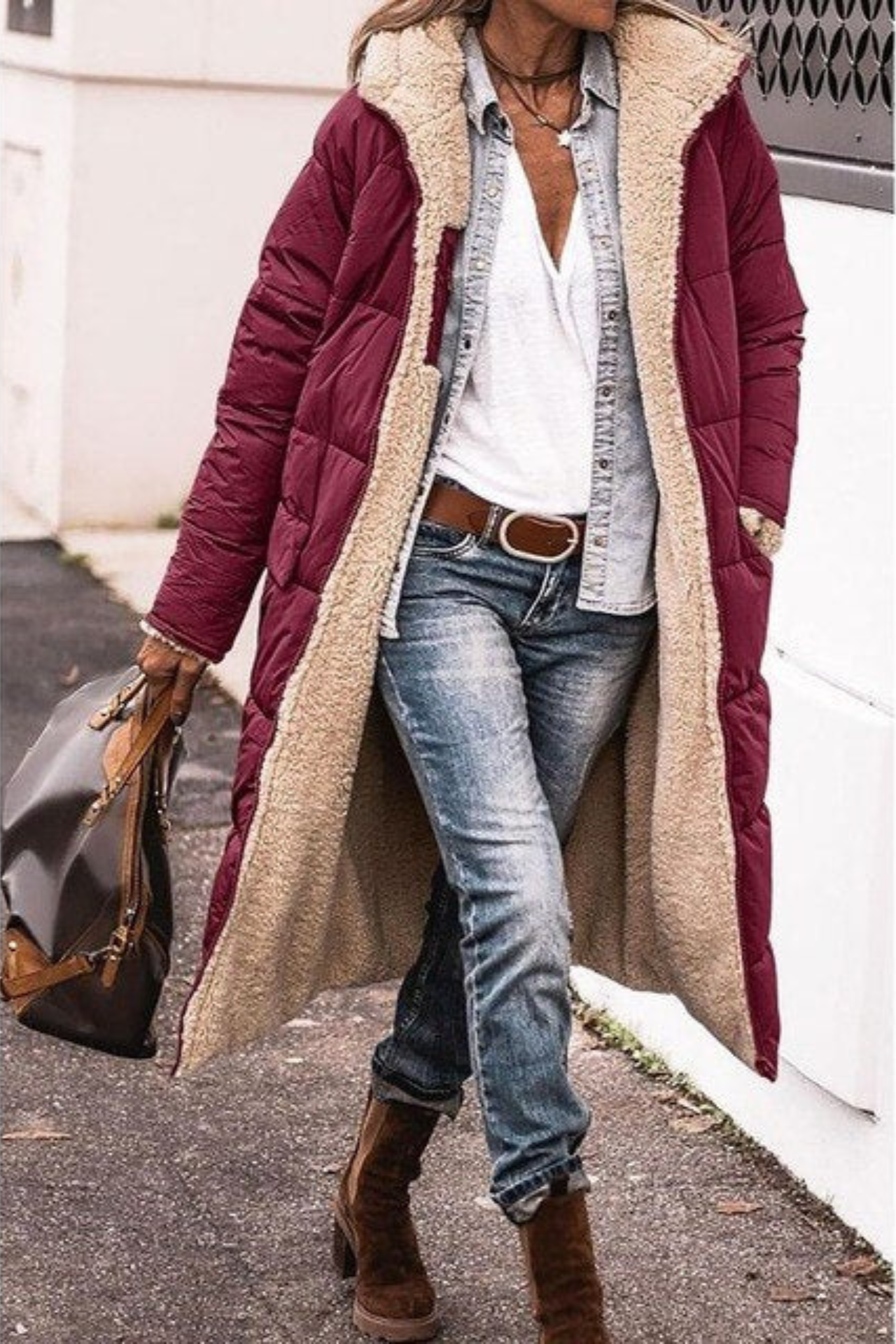 Qorina Coat | Women's Winter Reversible Long Coat