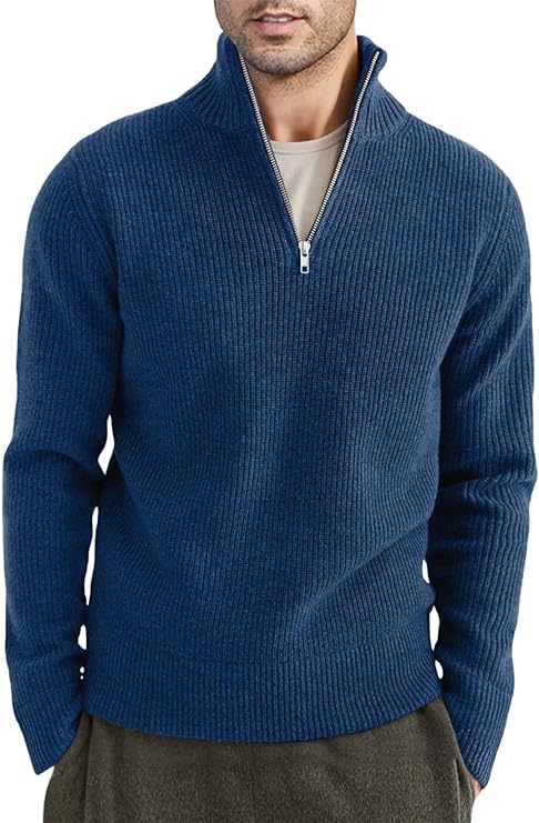 Relaxed Fit Quarter Zip Sweater