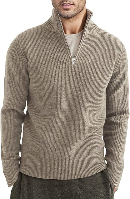 Relaxed Fit Quarter Zip Sweater