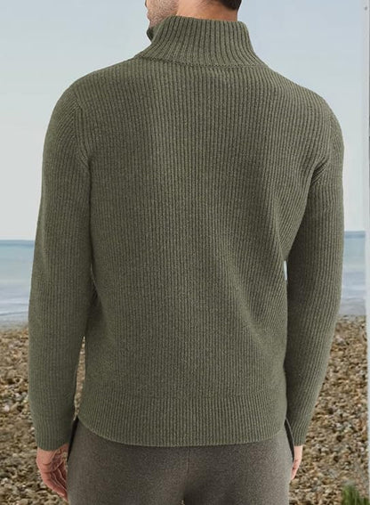 Relaxed Fit Quarter Zip Sweater
