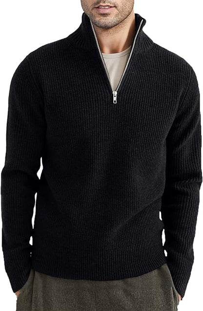 Relaxed Fit Quarter Zip Sweater