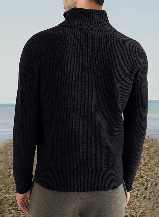Relaxed Fit Quarter Zip Sweater