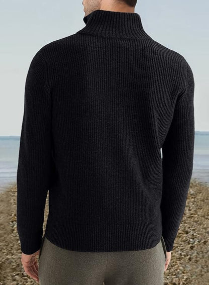 Relaxed Fit Quarter Zip Sweater