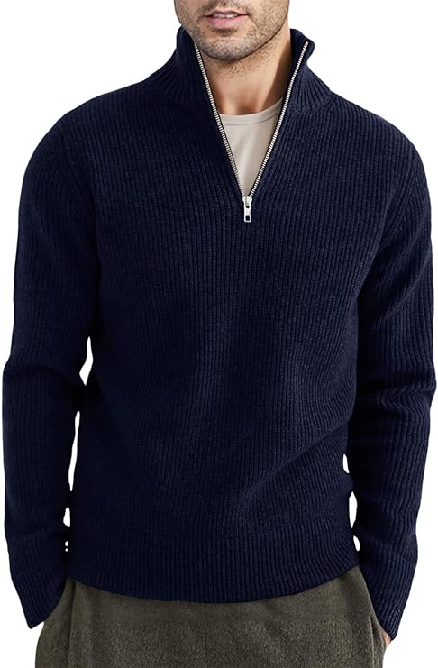 Relaxed Fit Quarter Zip Sweater