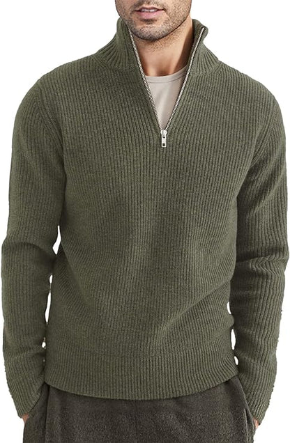 Relaxed Fit Quarter Zip Sweater - OutfitLondon