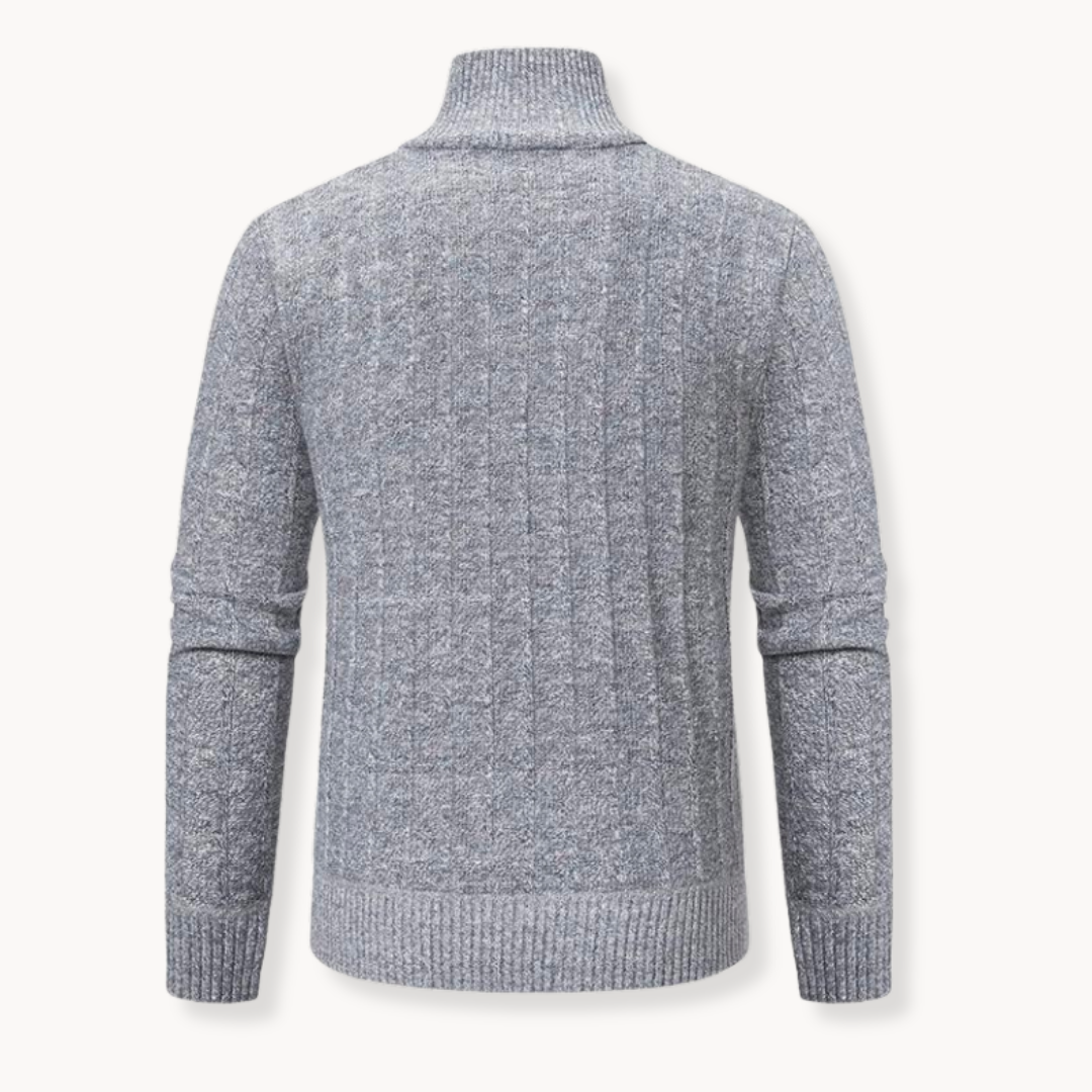 Fleece Quarter Zip Pullover – Athletic Fit Ribbed Trim