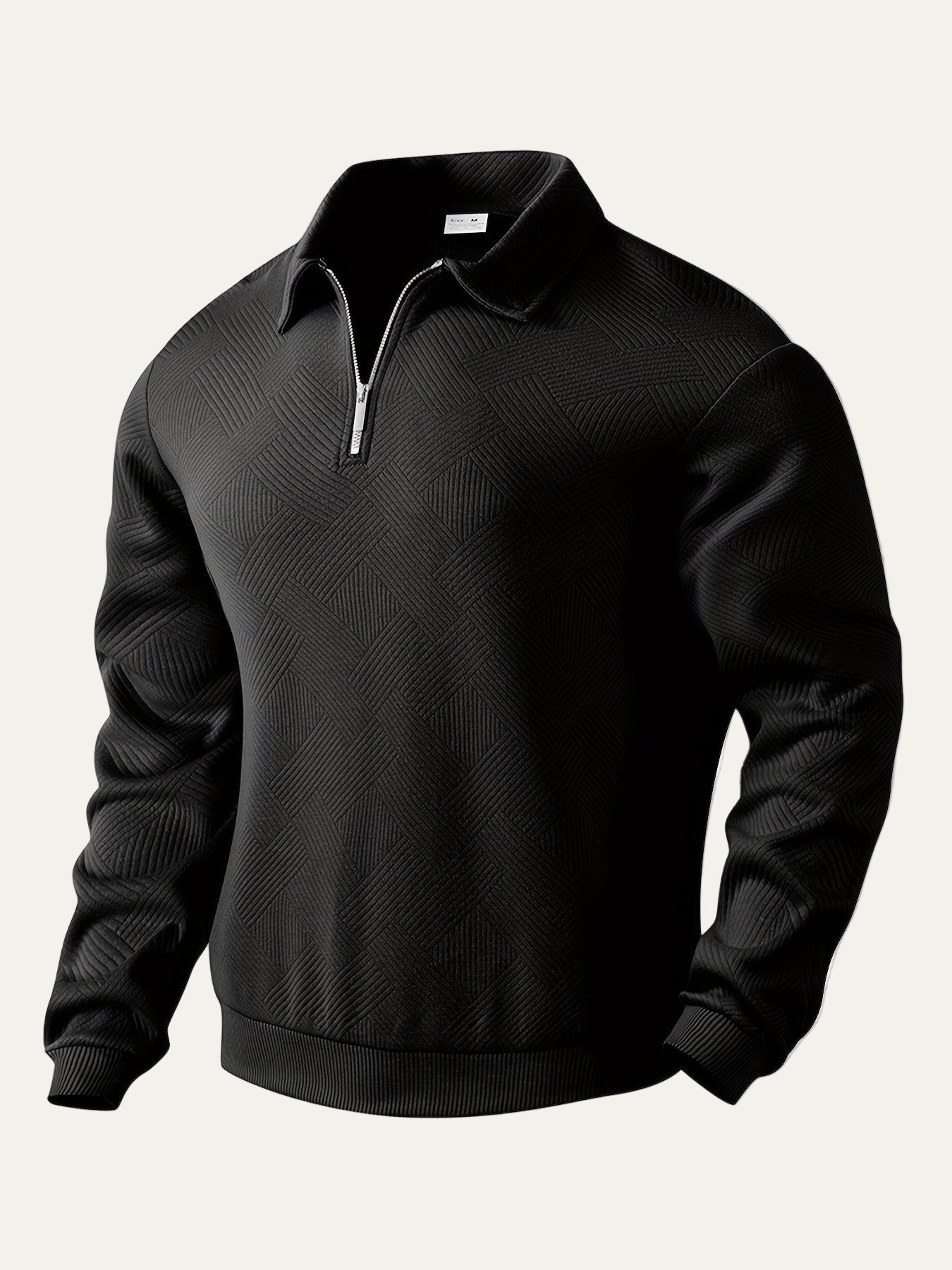 Men's Thick Quarter Zip Fleece Polo Sweater