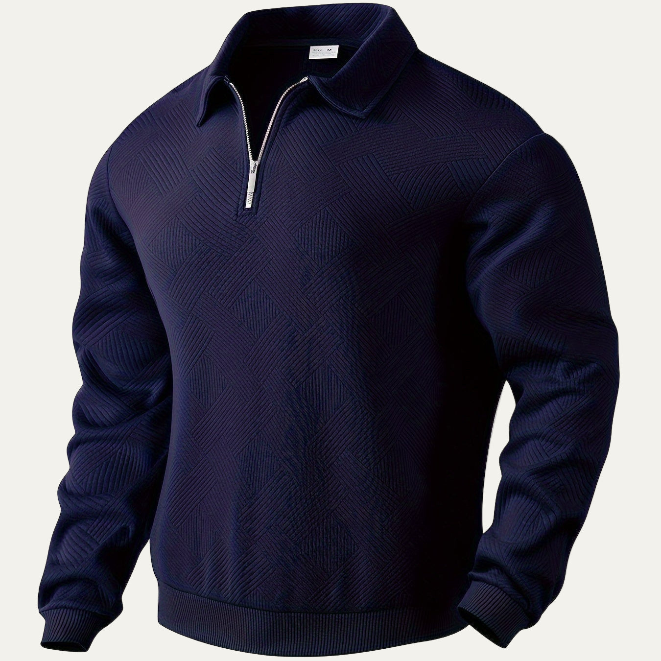 Men's Thick Quarter Zip Fleece Polo Sweater
