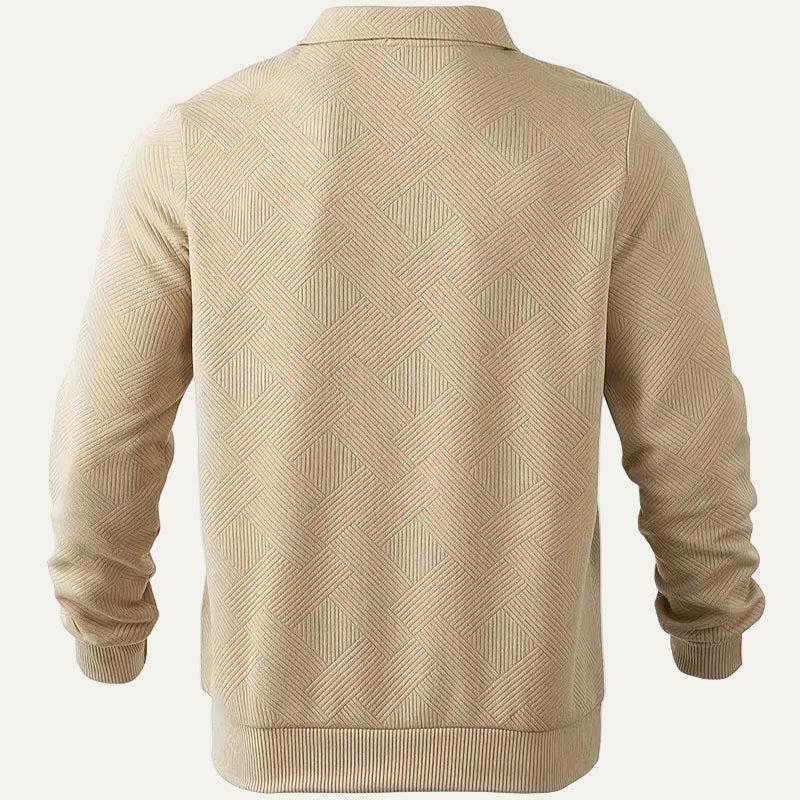 Men's Thick Quarter Zip Fleece Polo Sweater