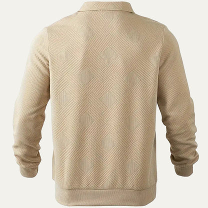 Men's Thick Quarter Zip Fleece Polo Sweater