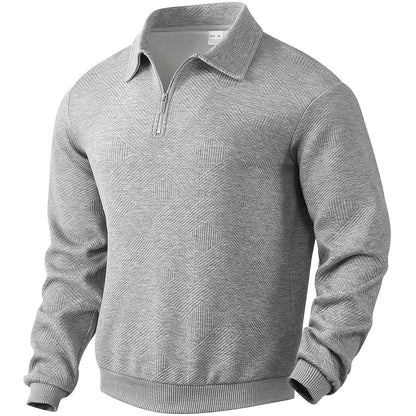 Classic Crew Neck Quarter Zip Sweater