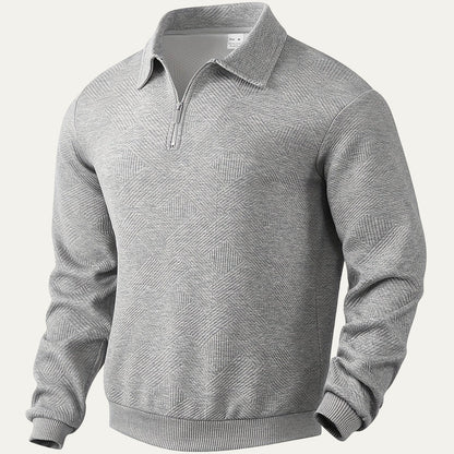Men's Thick Quarter Zip Fleece Polo Sweater