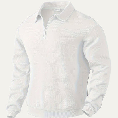 Men's Thick Quarter Zip Fleece Polo Sweater