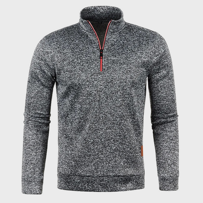 Men's Grey Quarter Zip Sweatshirt Pullover