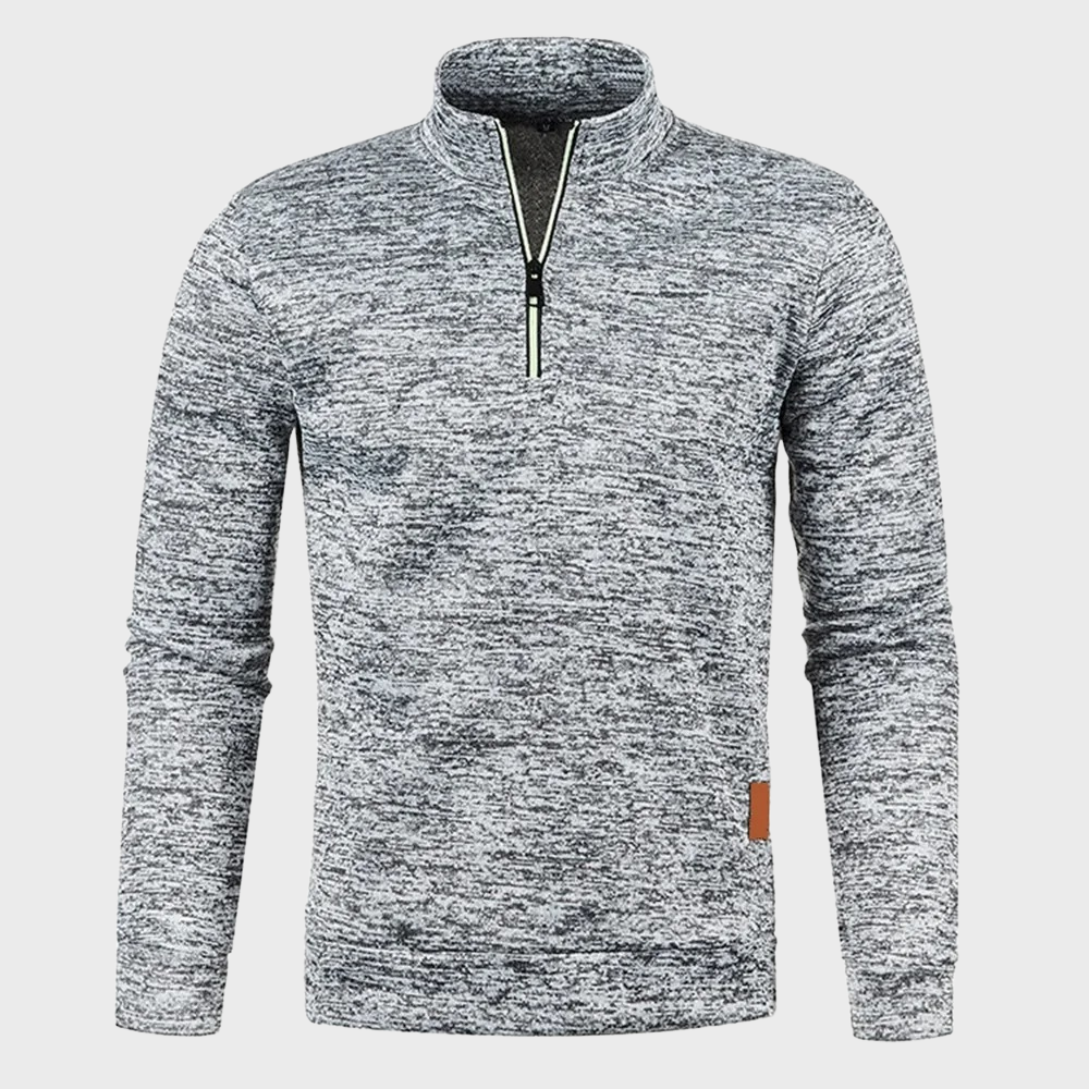 Men's Grey Quarter Zip Sweatshirt Pullover