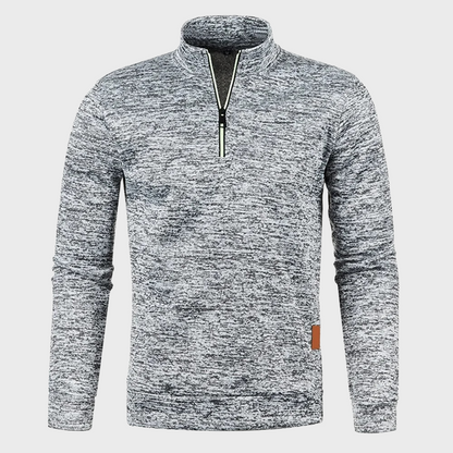 Men's Grey Quarter Zip Sweatshirt Pullover