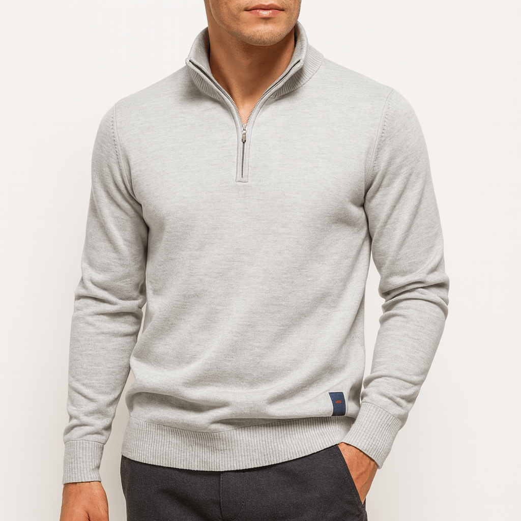 Men's Breathable Zip Neck Pullover Sweater