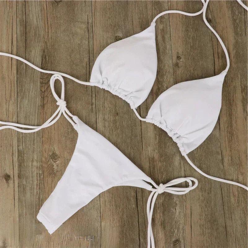 Queen Bikini Set | Classic Triangle Tie-Back Swimwear