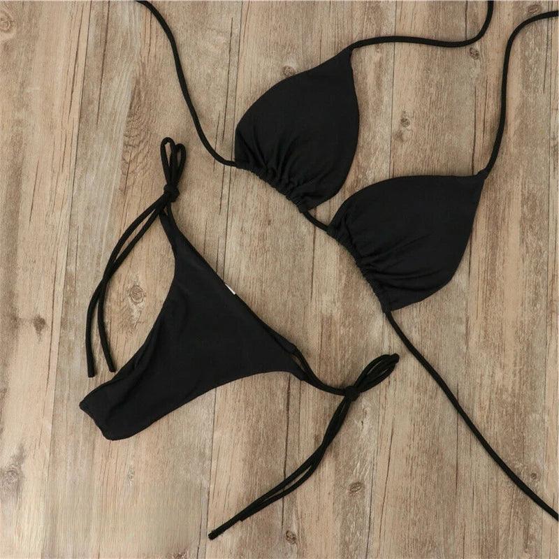 Queen Bikini Set | Classic Triangle Tie-Back Swimwear