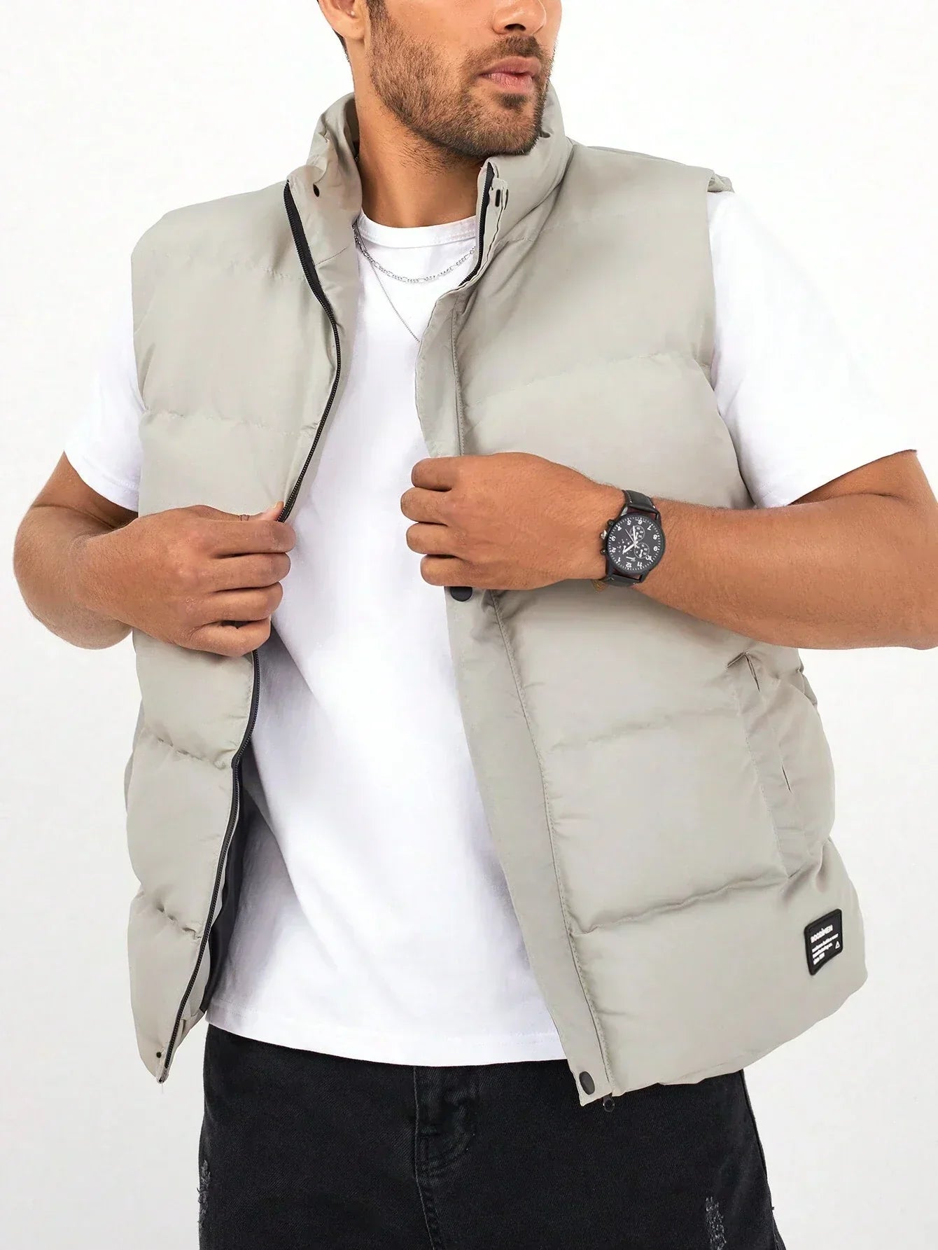 Insulated Padded Vest - Waterproof Zip Front Jacket