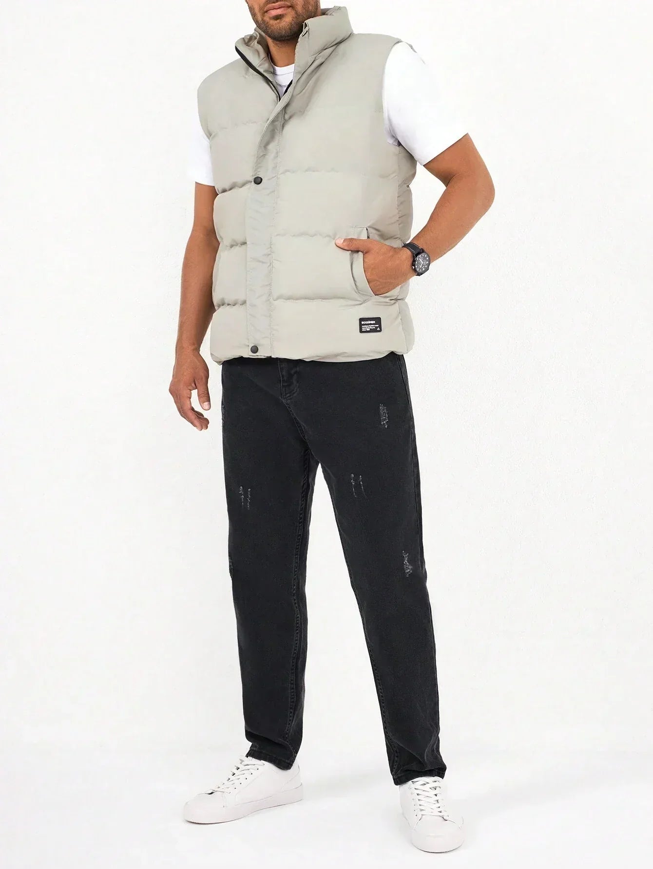 Insulated Padded Vest - Waterproof Zip Front Jacket