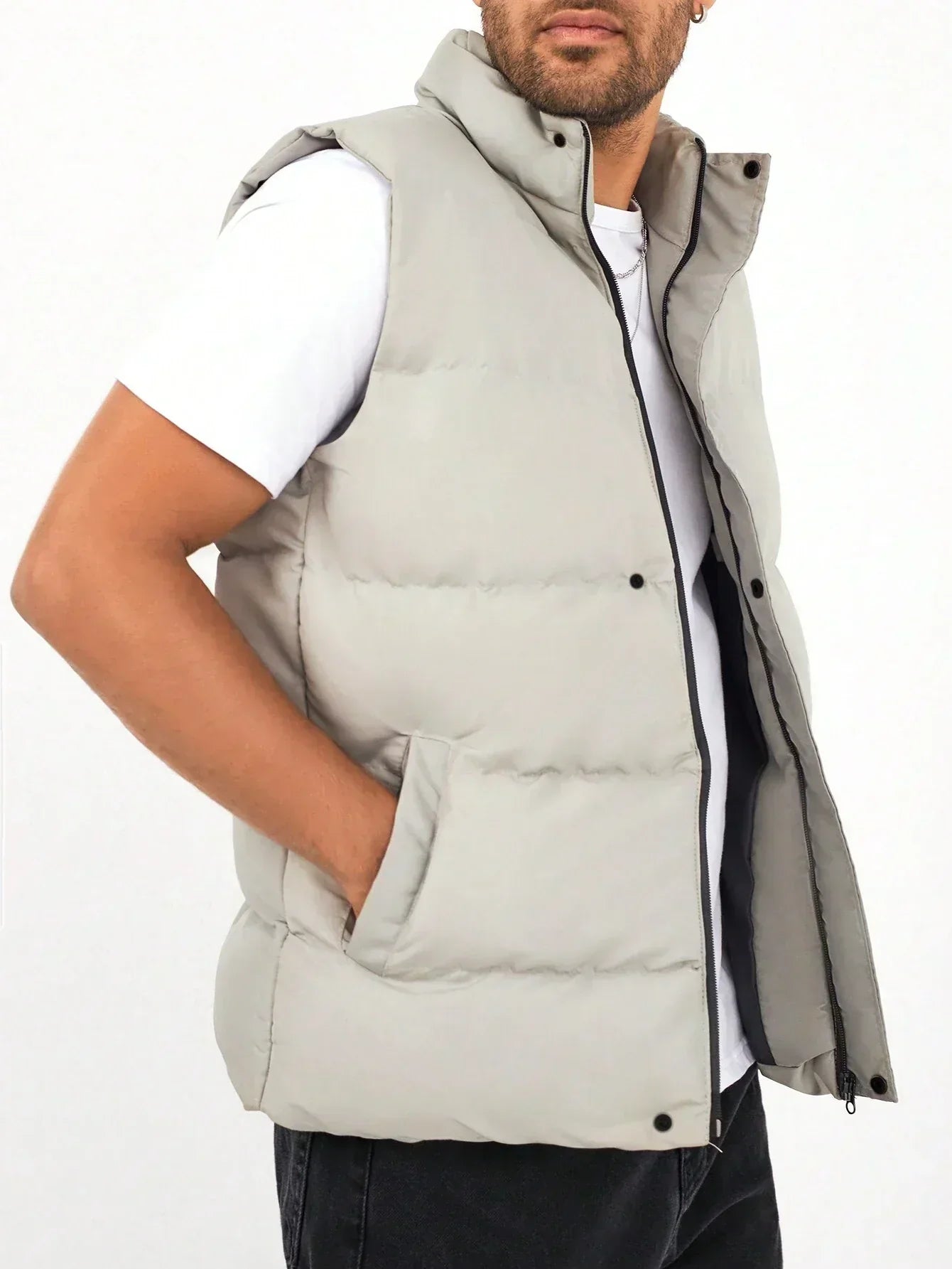 Insulated Padded Vest - Waterproof Zip Front Jacket
