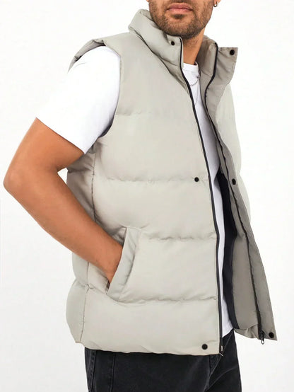 Insulated Padded Vest - Waterproof Zip Front Jacket