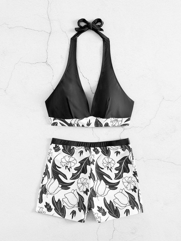 Quinette Bikini Set | Halter Top & High-Waist Shorts