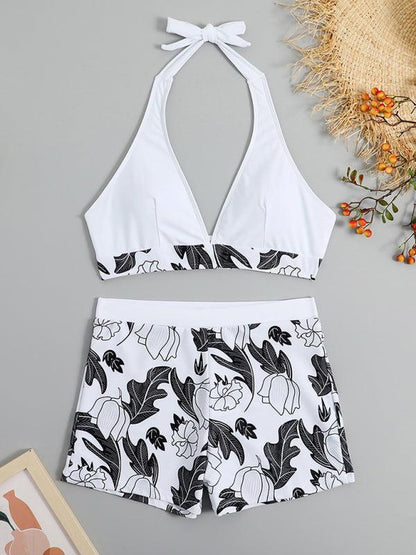 Quinette Bikini Set | Halter Top & High-Waist Shorts