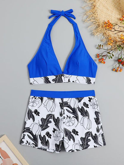 Quinette Bikini Set | Halter Top & High-Waist Shorts