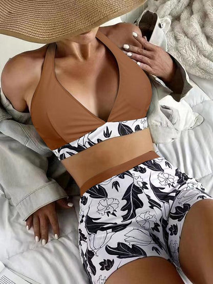 Quinette Bikini Set | Halter Top & High-Waist Shorts