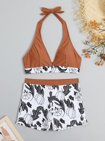 Quinette Bikini Set | Halter Top & High-Waist Shorts