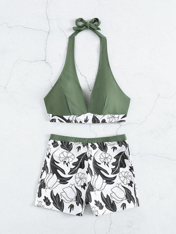 Quinette Bikini Set | Halter Top & High-Waist Shorts