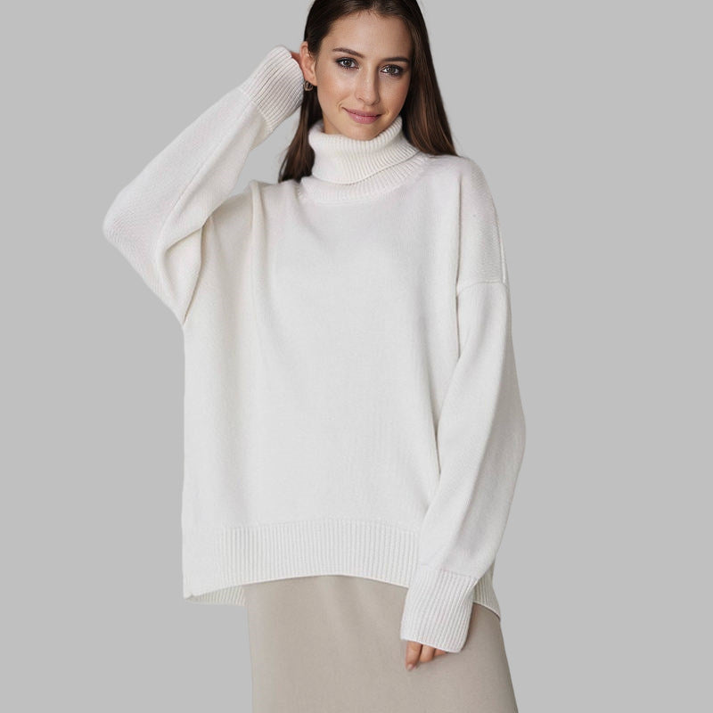 Cozy Women's Large Turtleneck Winter Sweater - OutfitLondon