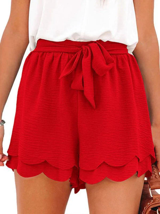 Floral Tie Waist Shorts for Women - OutfitLondon
