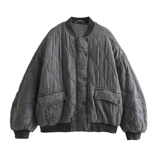 Soft Women's Puffy Winter Coat - Warm Relaxed Fit Jacket - OutfitLondon