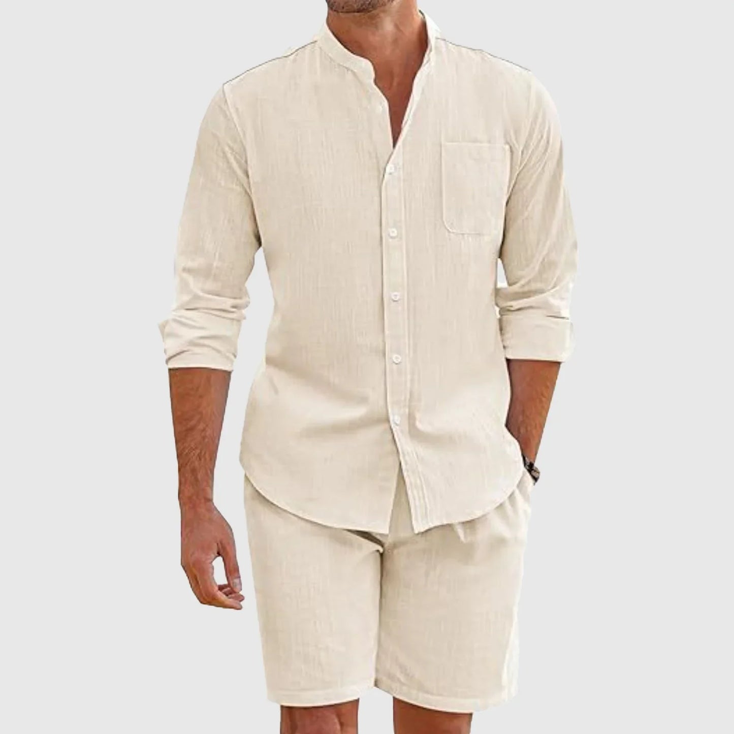Quintonel Set | Men's Long Sleeve Shirt & Shorts Combo