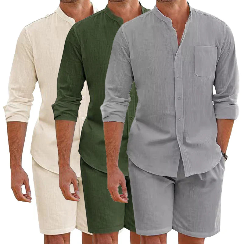 Quintonel Set | Men's Long Sleeve Shirt & Shorts Combo